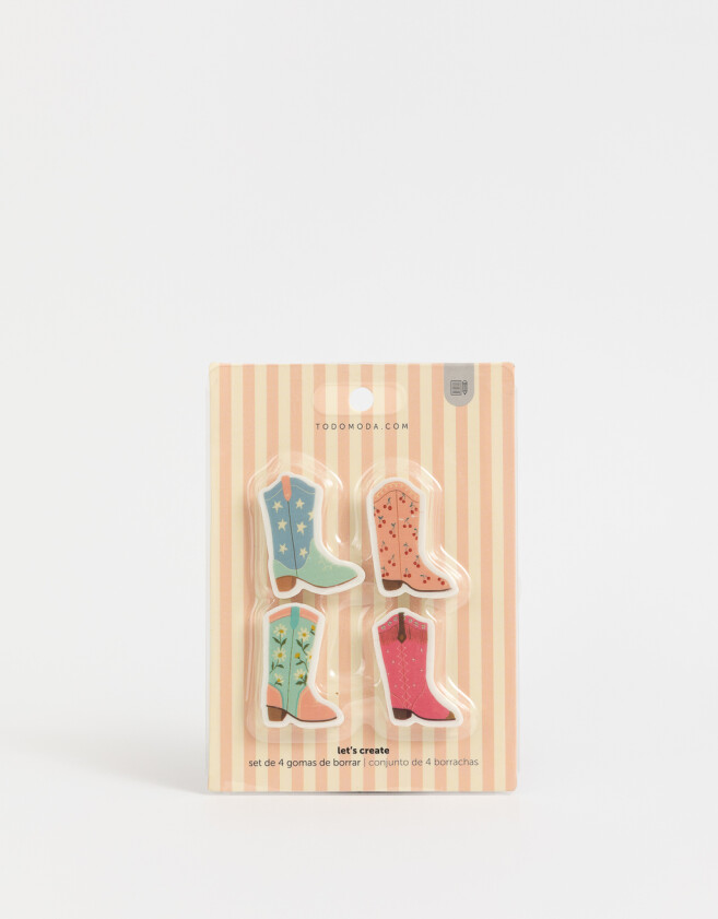 Útiles Varios Estampados Set De Gomas De Borrar - Combinacion Multicolor