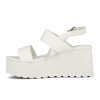 Sandalias Mujer Darkness Plataforma Con Dos Tiras Blanco