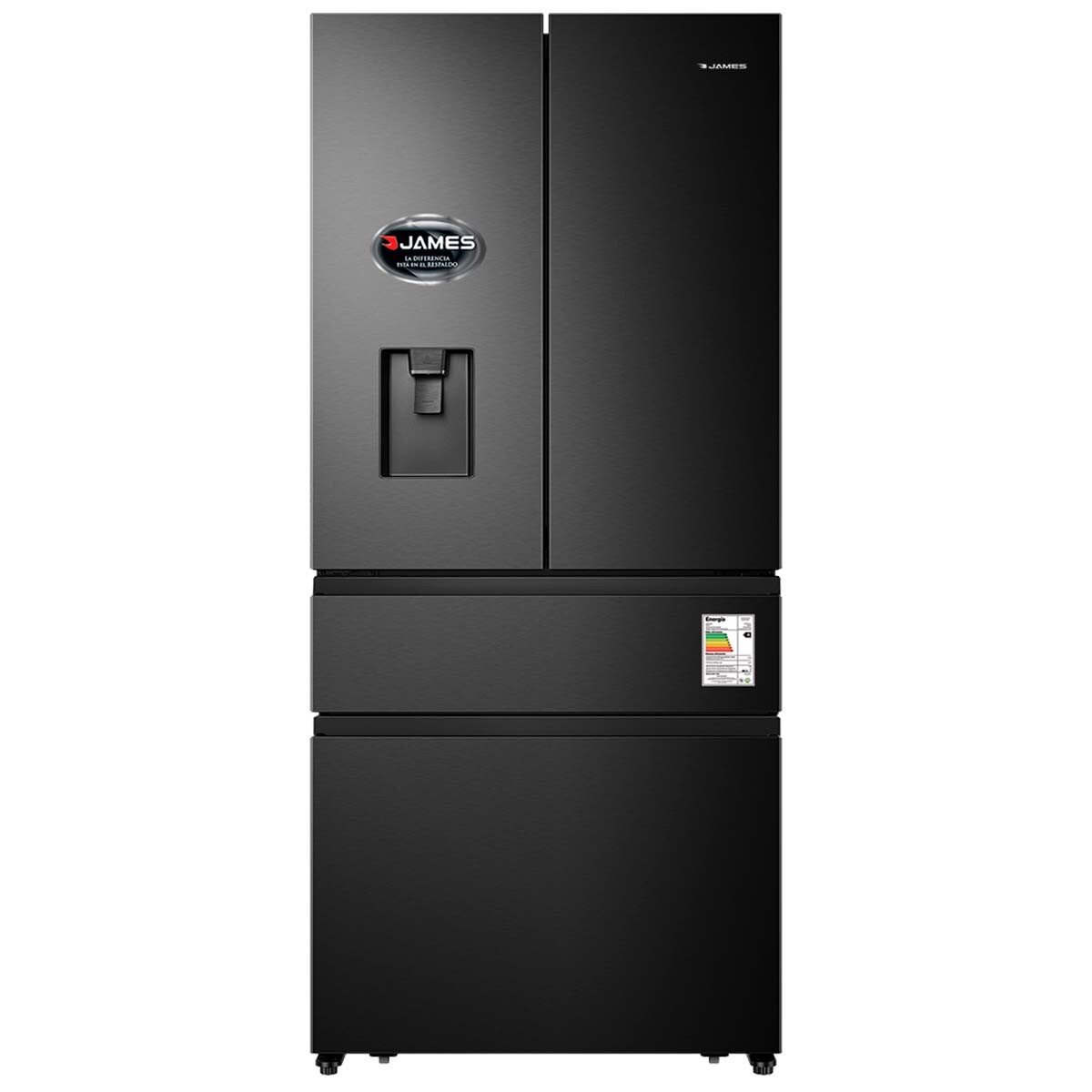 Heladera James RJ-455 french door negra con dispensador 