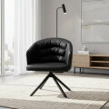 Sillón Acolchonado Base Aluminio Giratoria Superior Fuerte Negro