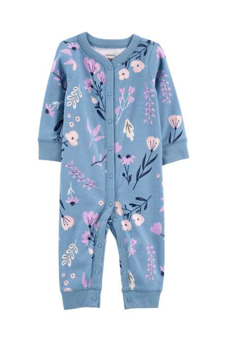 Pijama una pieza de algodón diseño floral 0