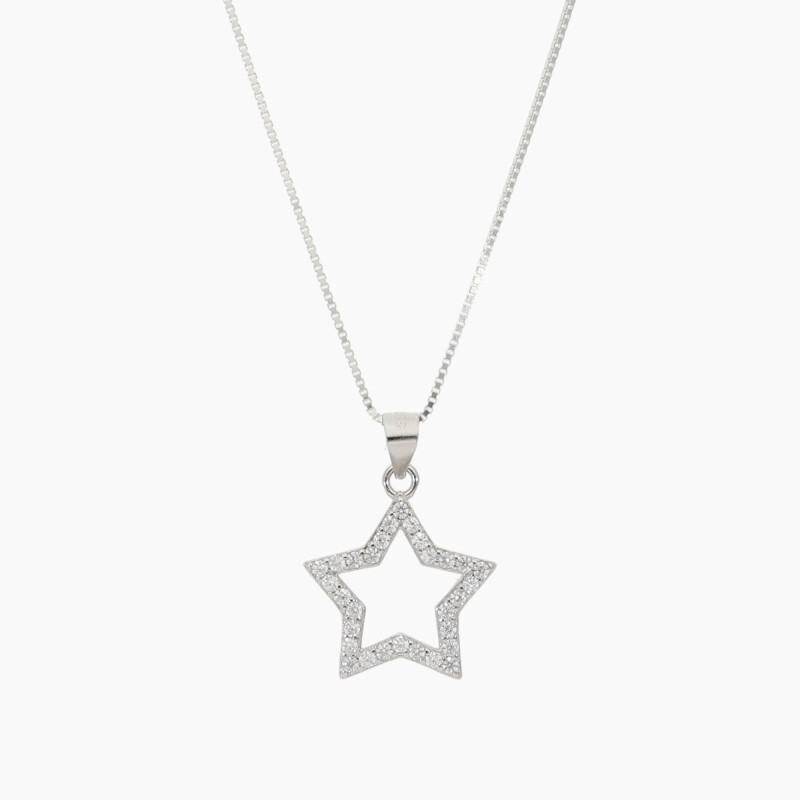 Cadena con dije de estrella en Plata 925 y circonias Cadena Con Dije De Estrella En Plata 925 Y Circonias