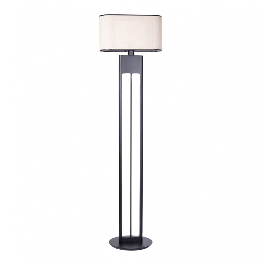 LÁMPARA DE PIE MADERA NEGRO ELIPTICO