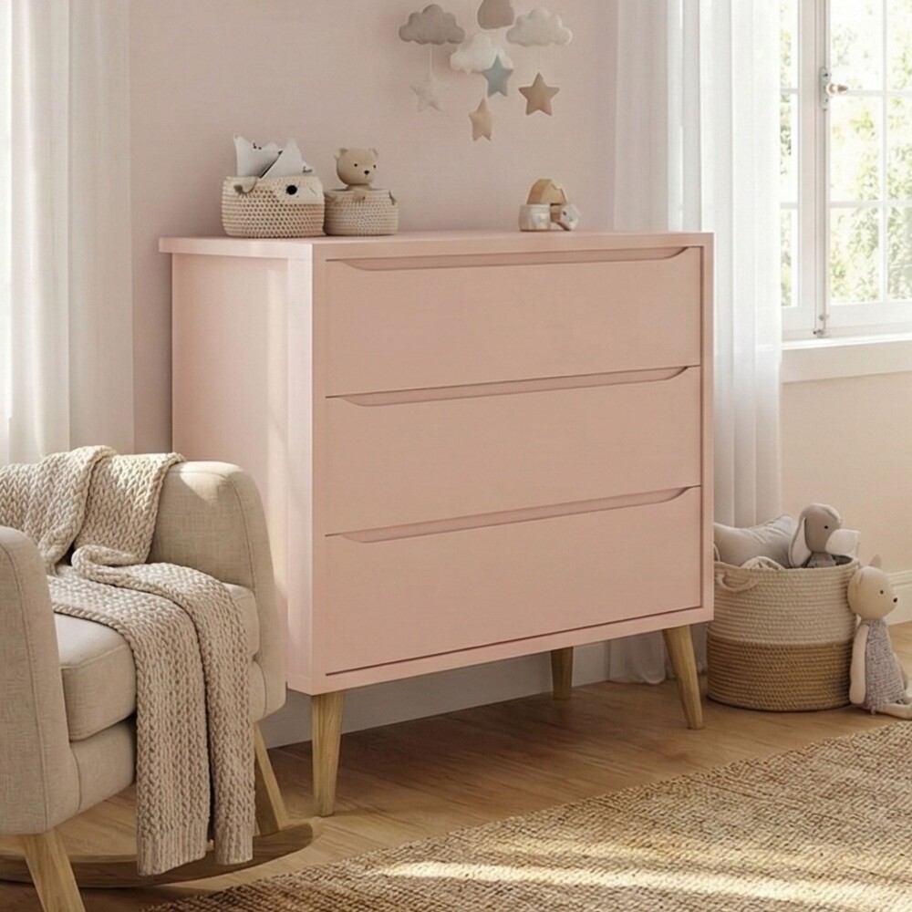 Cómoda 3 cajones Infantil - Theo Rosa