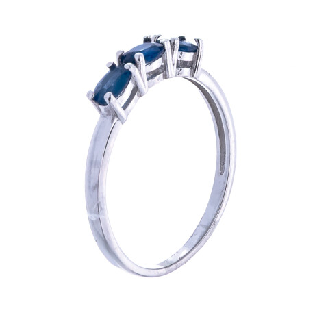 Anillo de Plata rodina, zafiro Natural Anillo de Plata rodina, zafiro Natural