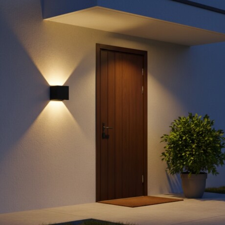 ARTEFACTO EXTERIOR CORSE PARA ADOSAR EN PARED BIDIRECCIONAL 6W Aplique LED Exterior Corse Bidireccional 6W Negro
