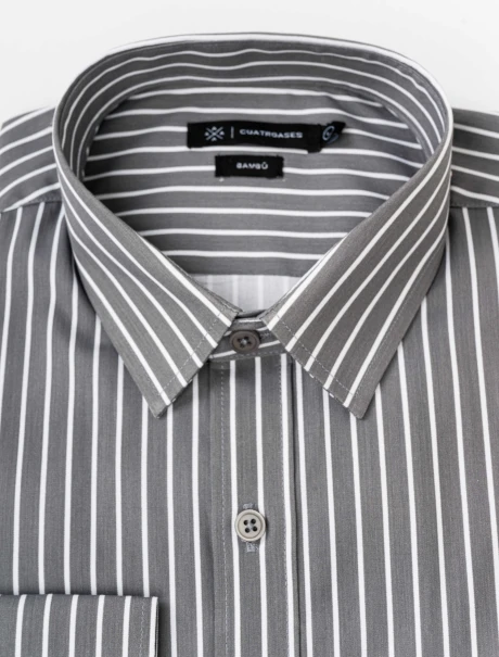 Camisa m/l elastizada gris