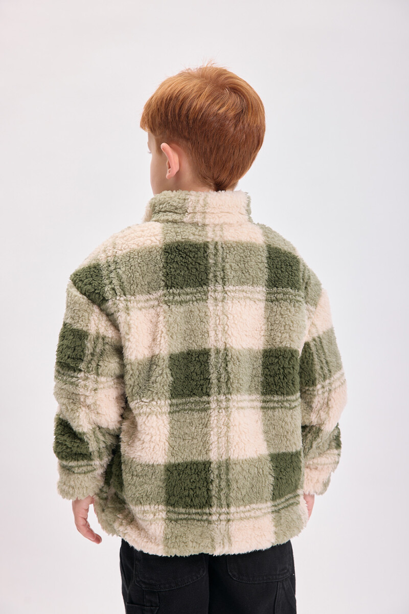 Campera sherpa bolsillo Crudo