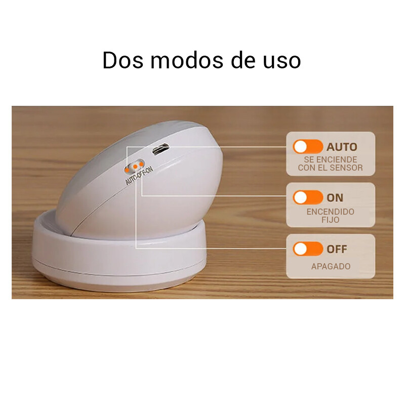 ARTEFACTO DE PARED LED MAGNETICO CON SENSOR DE MOVIMIENTO LAZZARO - LUZ CALIDA Luminaria LED Lazzaro Magnética con Sensor de Movimiento