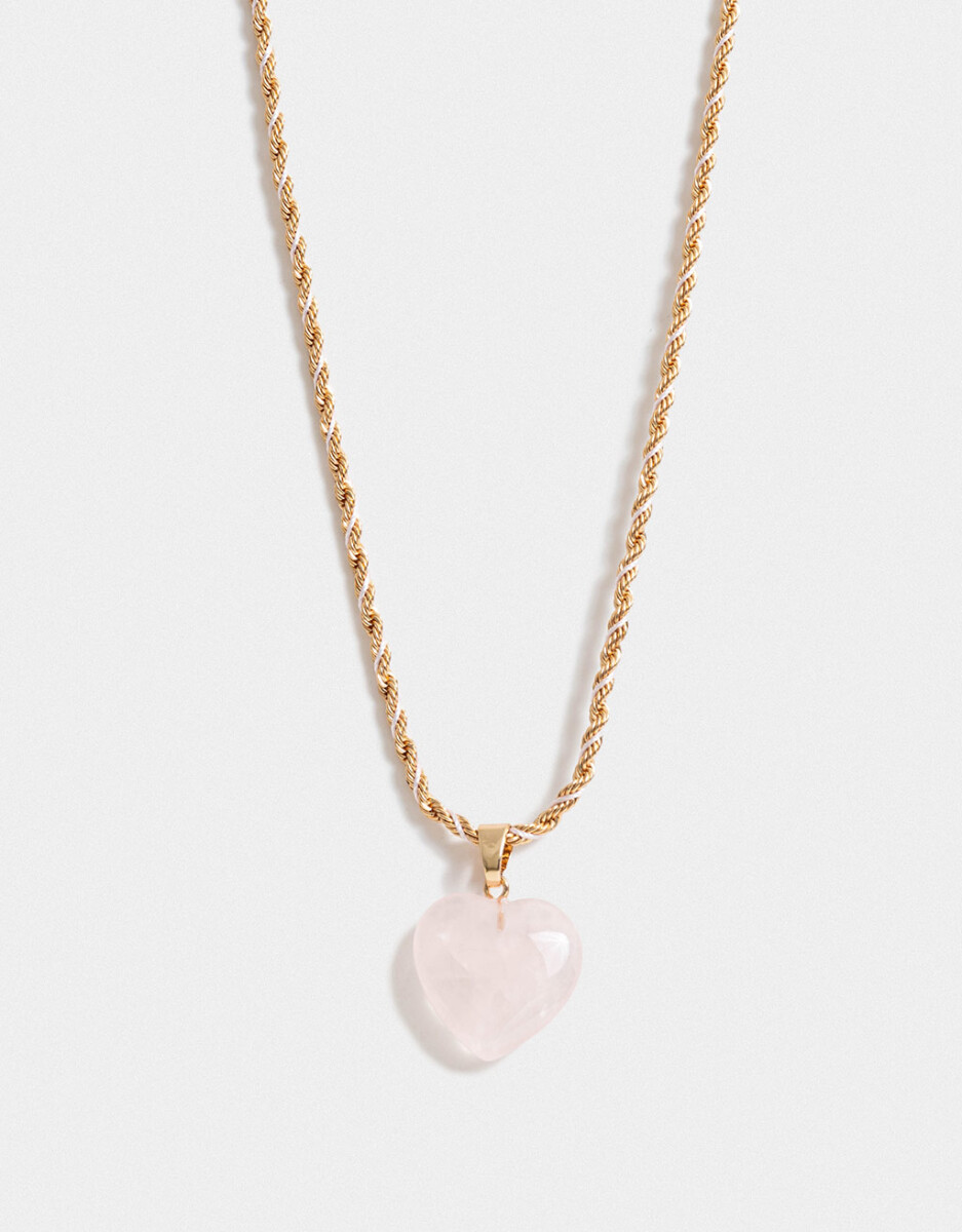 Cadena Corta Con Dije Corazón Piedra 