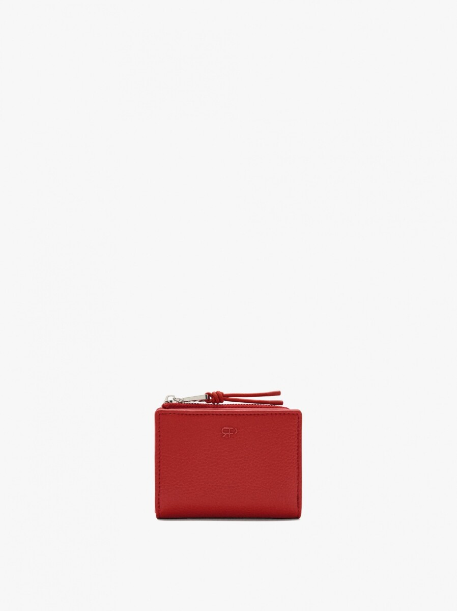 Cartera Básica Con Textura - rojo 