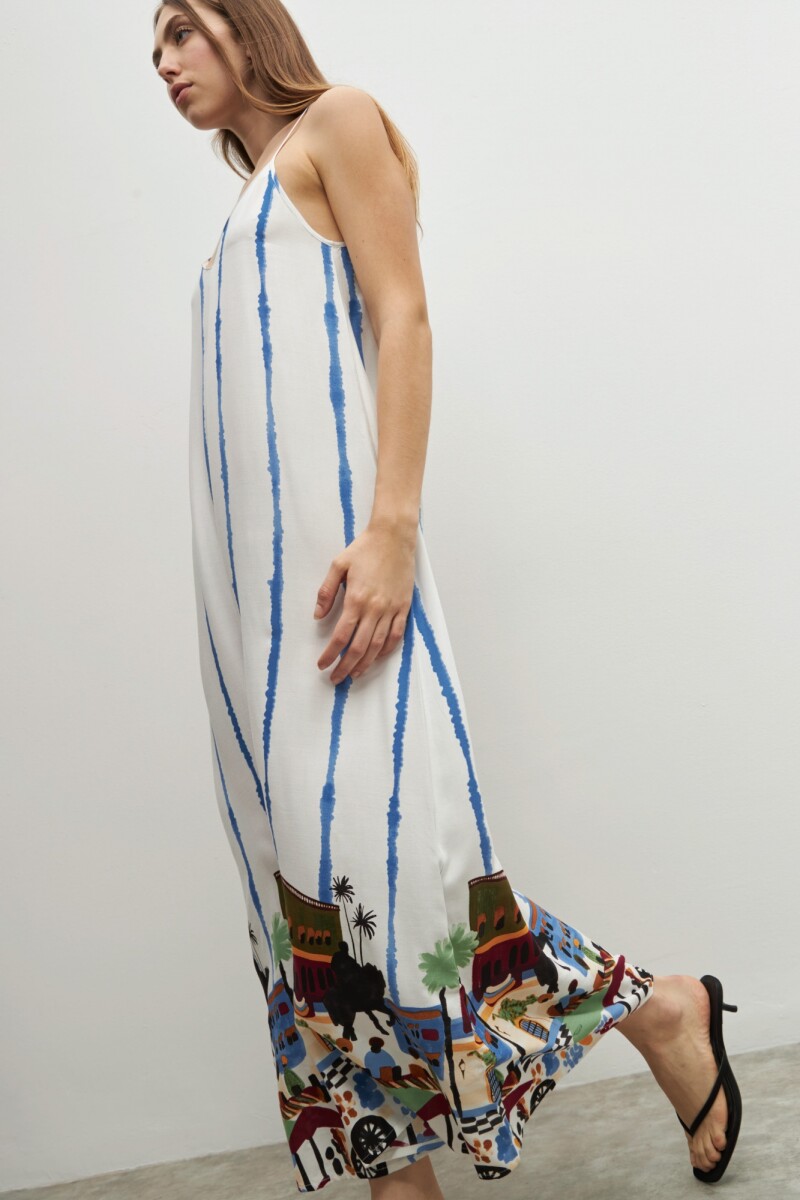 Maxi vestido estampado multicolor