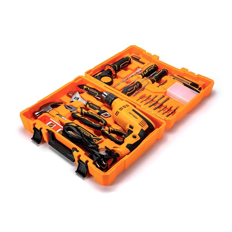 DINGQI JUEGO DE HERRAMIENTAS 28 PIEZAS & TALADRO 13MM + VALI Dingqi Juego De Herramientas 28 Piezas & Taladro 13mm + Vali
