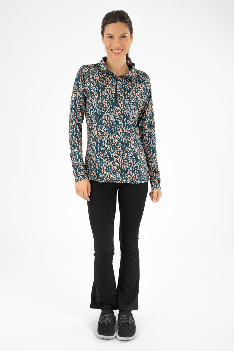 Remera manga larga print Petrol