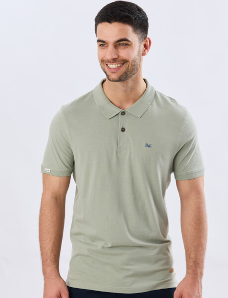 REMERA POLO LISA JERSEY Pistacho