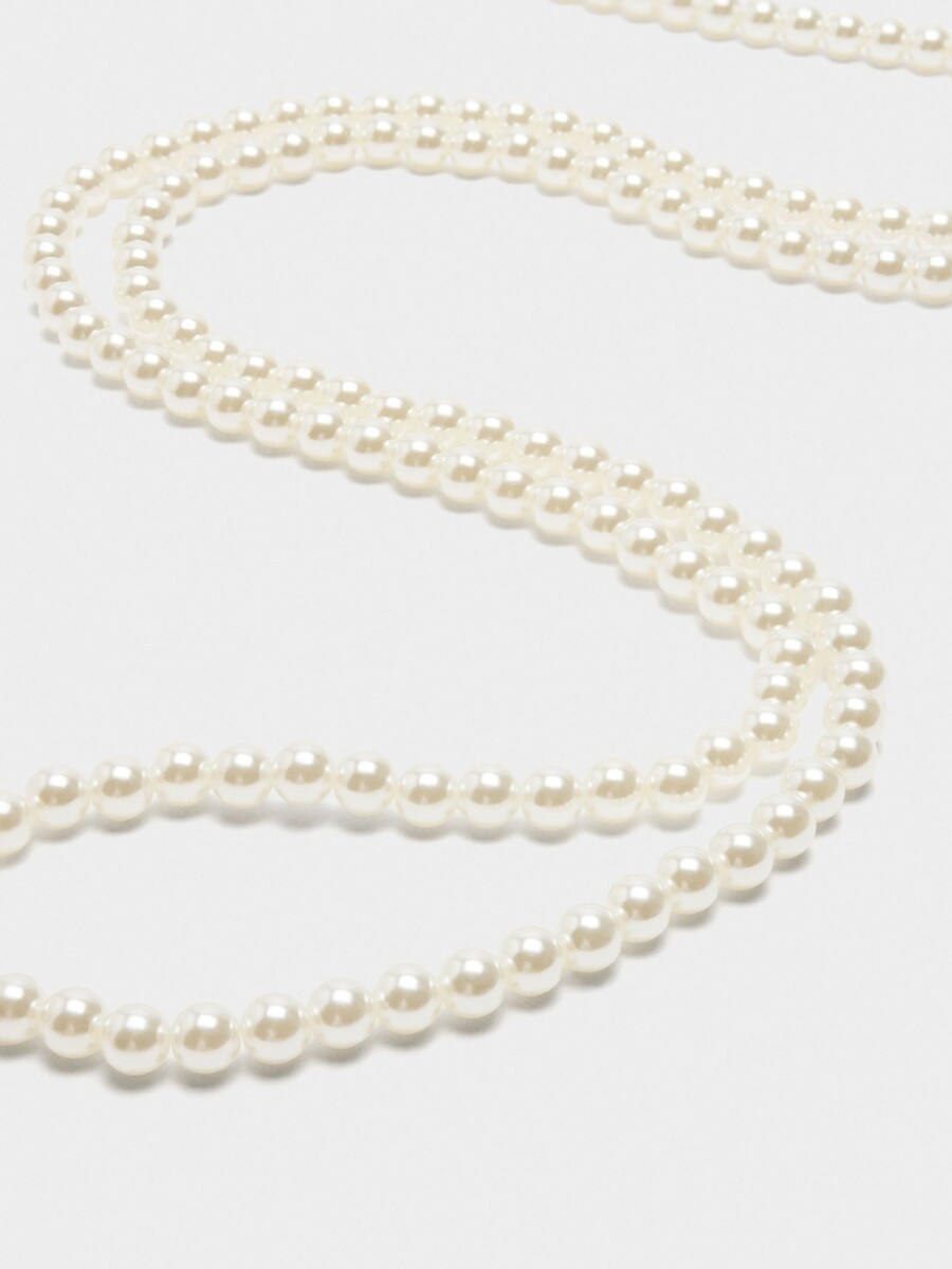 Collar De Perlas De Dos Vueltas blanco