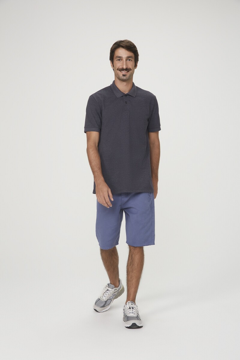 CAMISA POLO MM MASC - PRETO MESCLA 