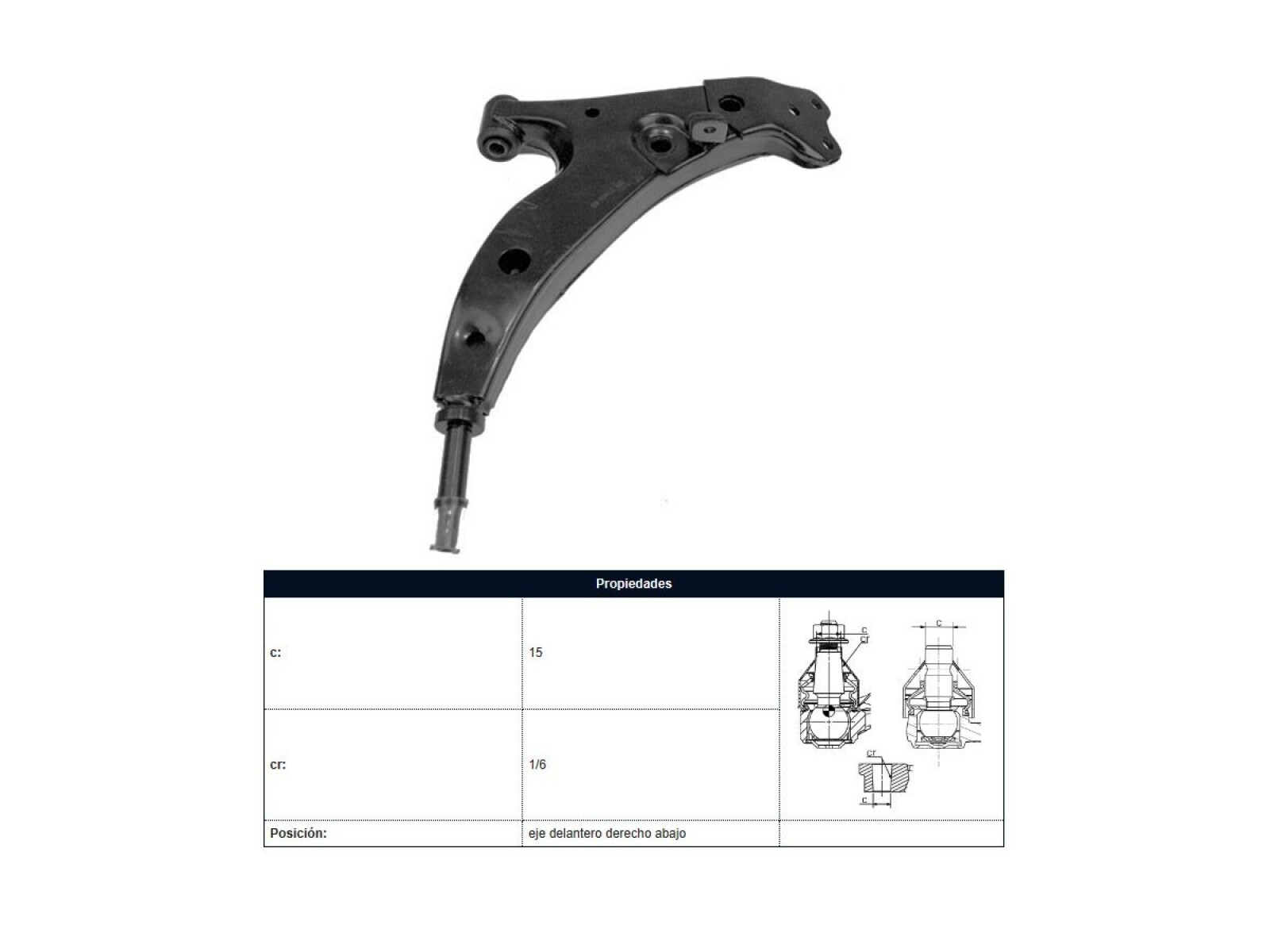 Parilla De Suspension Delantera Toyota Corolla 91-95 Der 