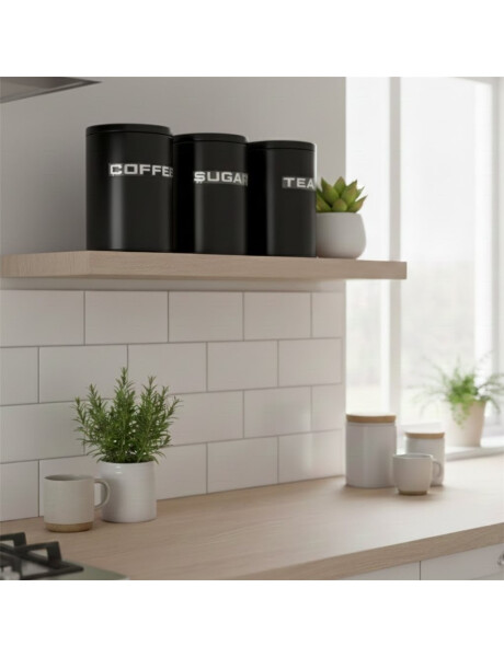 SET 3 RECIPIENTES AZU/TE/CAFÉ C/ASA 11x16CM NEGRO SET 3 RECIPIENTES AZU/TE/CAFÉ C/ASA 11x16CM NEGRO