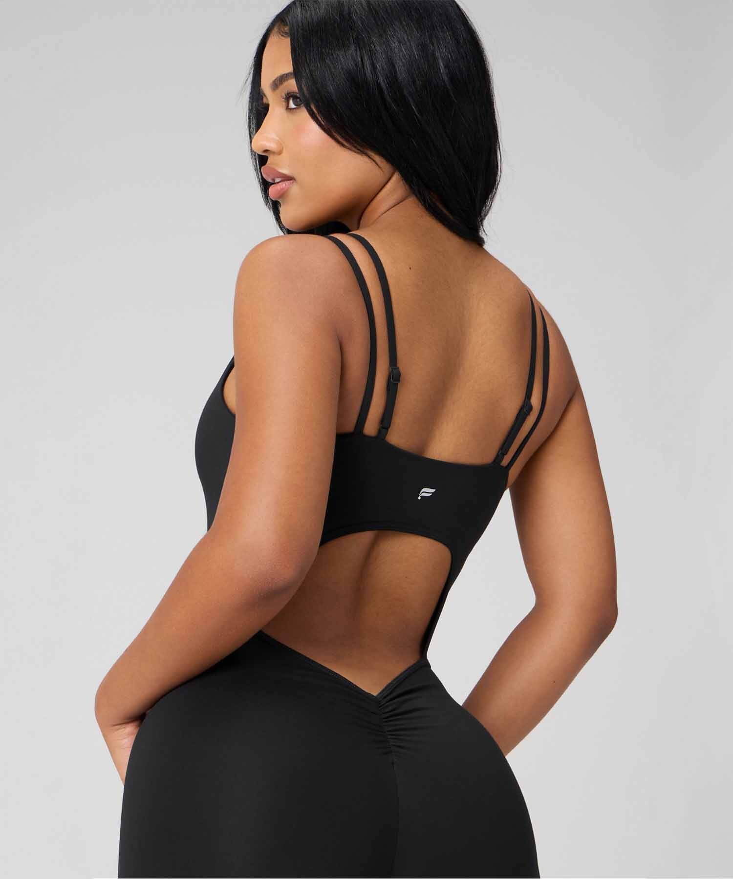 Enterizo Booty Scrunch PureLuxe V-Back Mujer Black