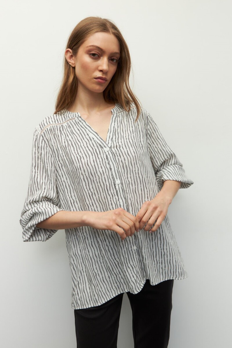 CAMISA TRINIDAD Negro/Blanco