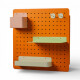 Panel perforado pegboard metálico organizador de pared 40x40 cm – Multiuso para el hogar Naranja