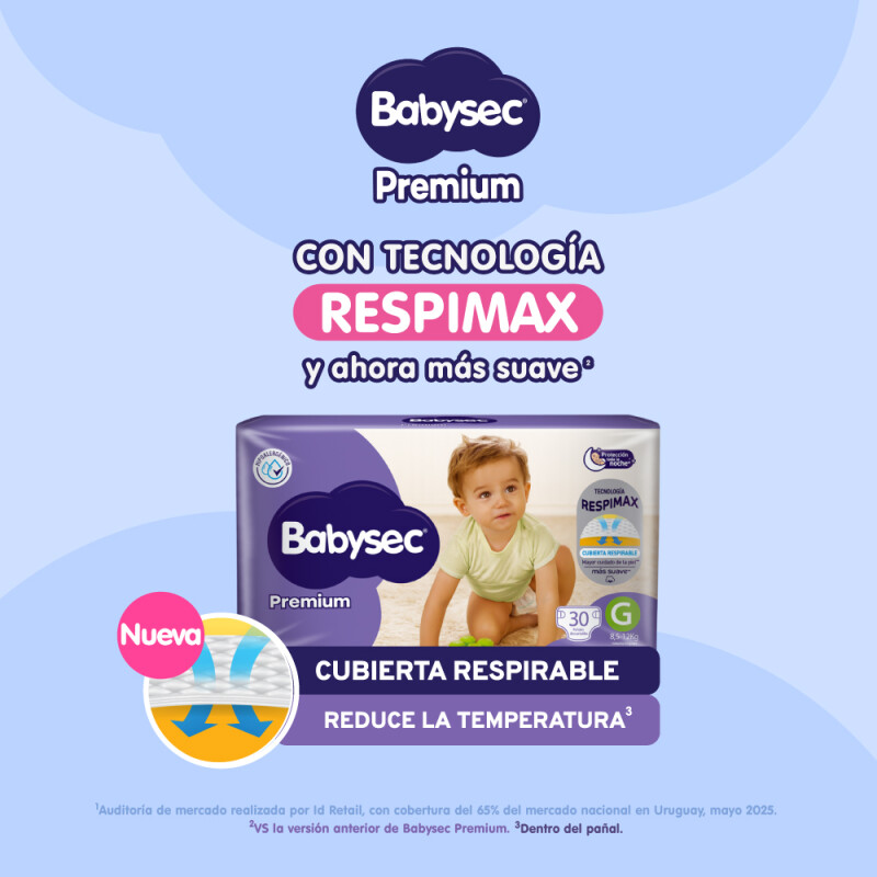 Pañales Babysec Premium Talle G 30 Uds. Pañales Babysec Premium Talle G 30 Uds.