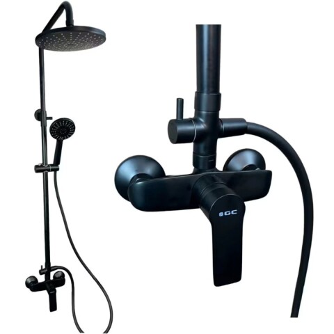 Barral de ducha monocomando Exterior con transferencia Blaster Negro Mate Barral De Ducha Monocomando Exterior Con Transferencia Blaster Negro Mate