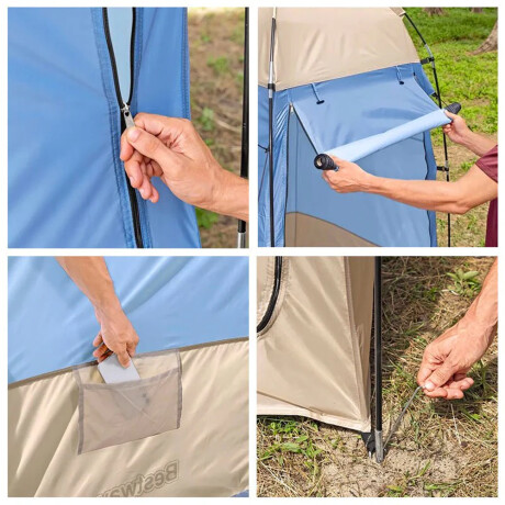 Carpa Camping Baño Bestway Super Comoda Calidad 1x1x1.9mts Celeste/beige