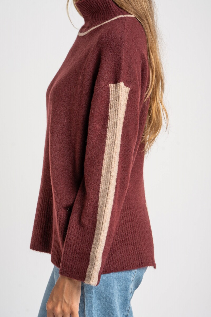 Polera Combinada Bordeaux