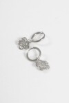 Aros acero flor plateado