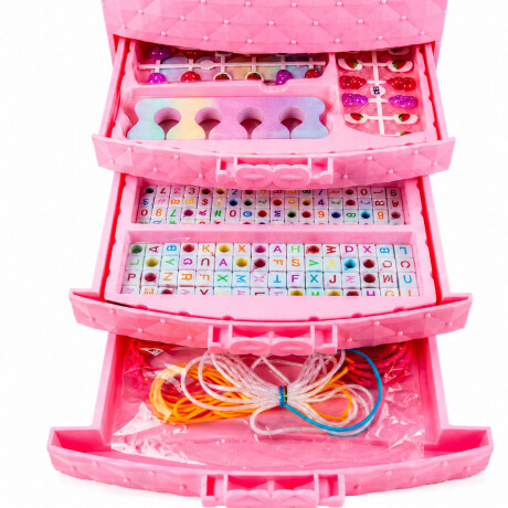 Kit Para Hacer Pulseras Maletín Con Dijes Y Cuentas P/Niñas Varios Colores