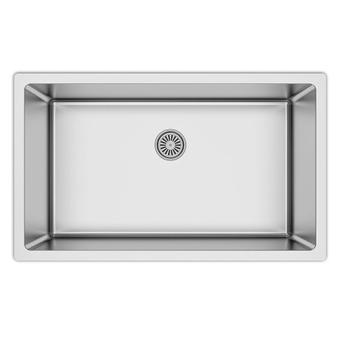 PILETA SIMPLE 45.7x76.2x24.2cm AC. INOX SS304 1.2MM C/DESAGUE Y VALVULA GAMAS DE GRIS
