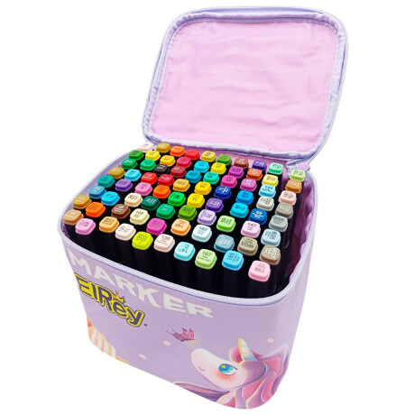 Set X80 Marcadores De Doble Punta Surtidos C/ Estuche Rosa
