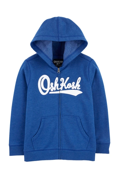 Campera de algodón, con capucha y logo, azul. Talles 6-14 Campera de algodón, con capucha y logo, azul. Talles 6-14