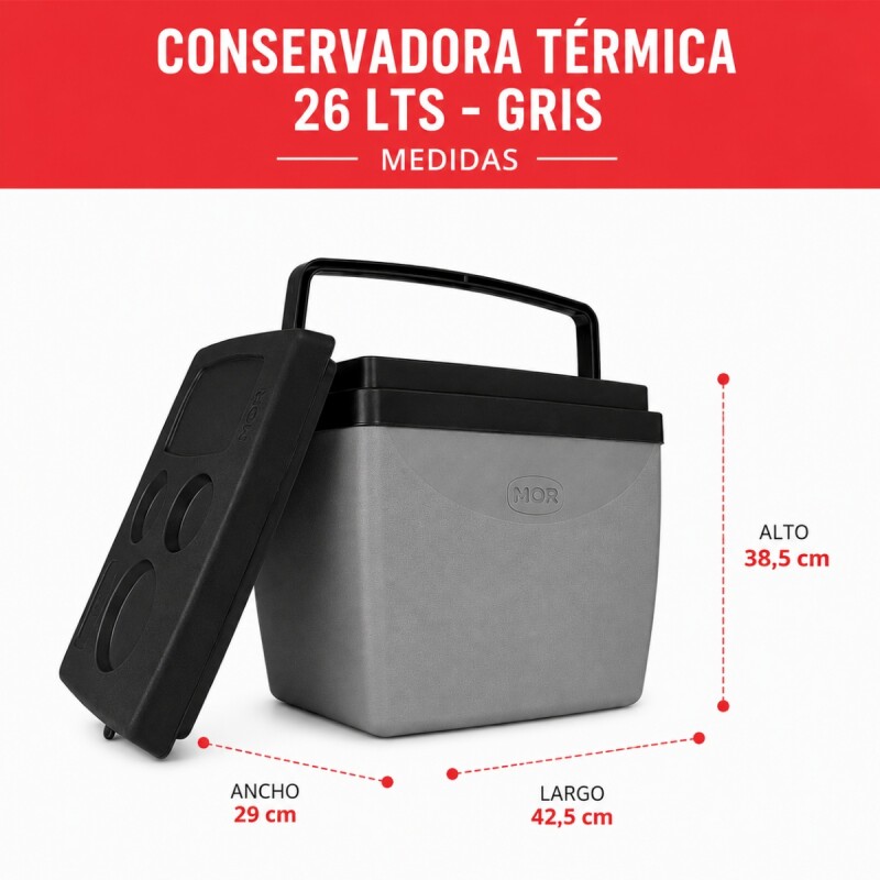 Conservadora térmica 26 lts GRIS