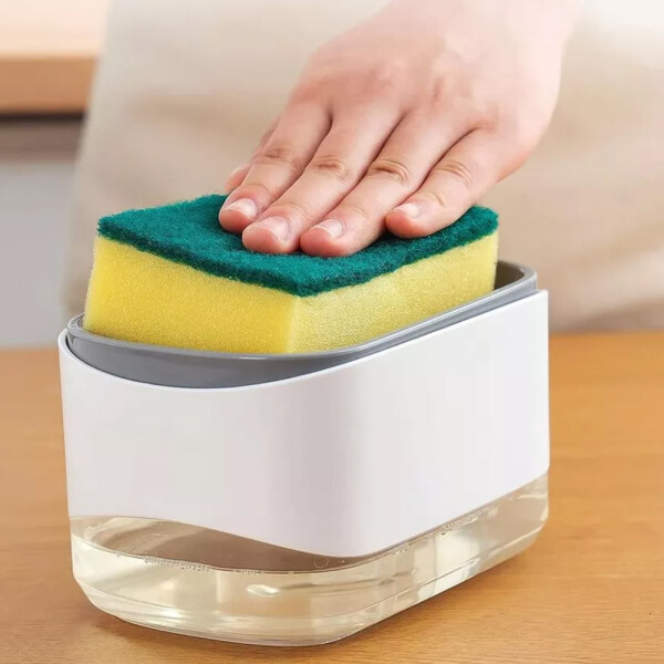 SOPORTE ESPONJA COCINA CON DISPENSADOR DE JABON SOPORTE ESPONJA COCINA CON DISPENSADOR DE JABON