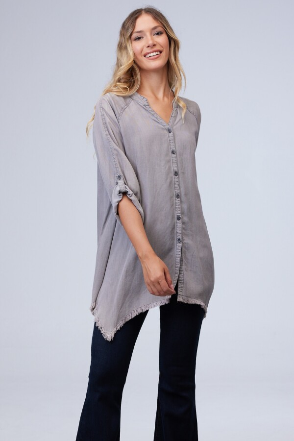 Camisa Oversize Tencel GRIS