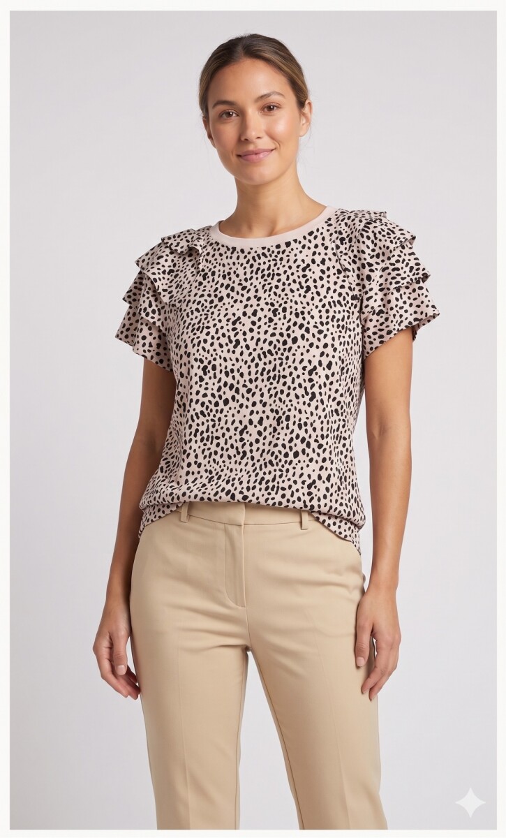 REMERA M/C VOLADO - NEGRO ESTAMPADO 