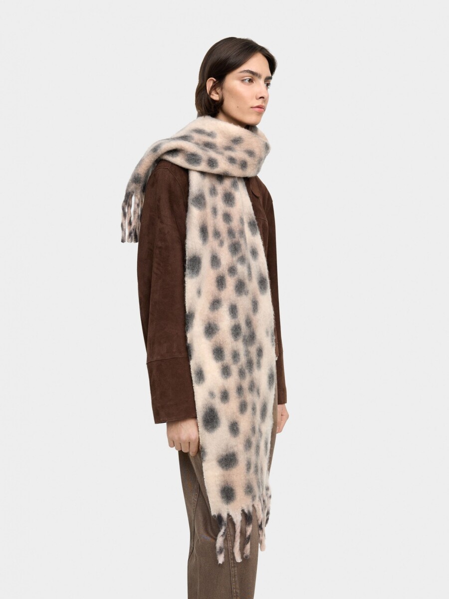 Bufanda Estampada Con Flecos multicolor