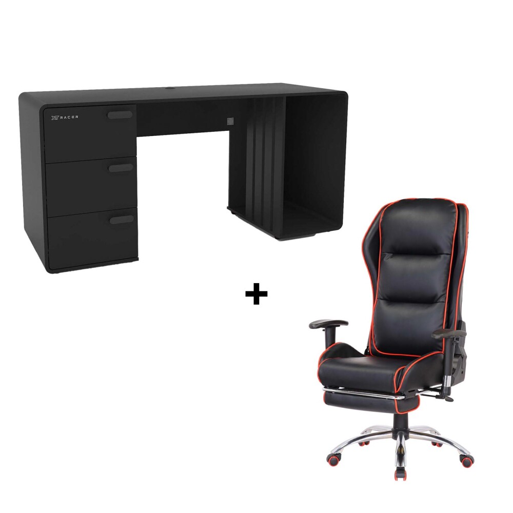 SILLA CONFORT + ESCRITORIO GAMER STATION XT