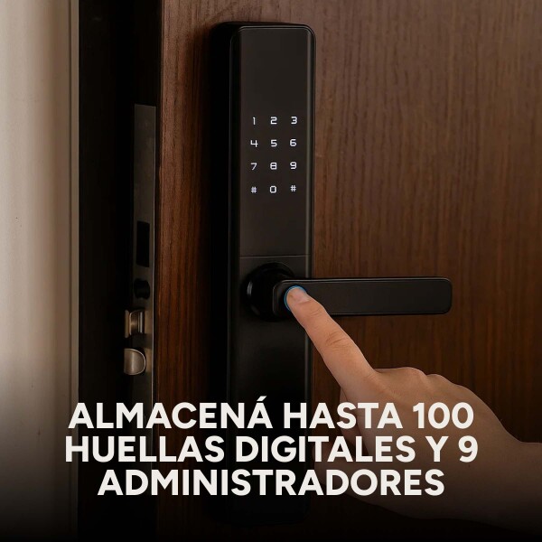 Cerradura Inteligente Biométrica Tuya Smart Electronica Wifi Color Negro