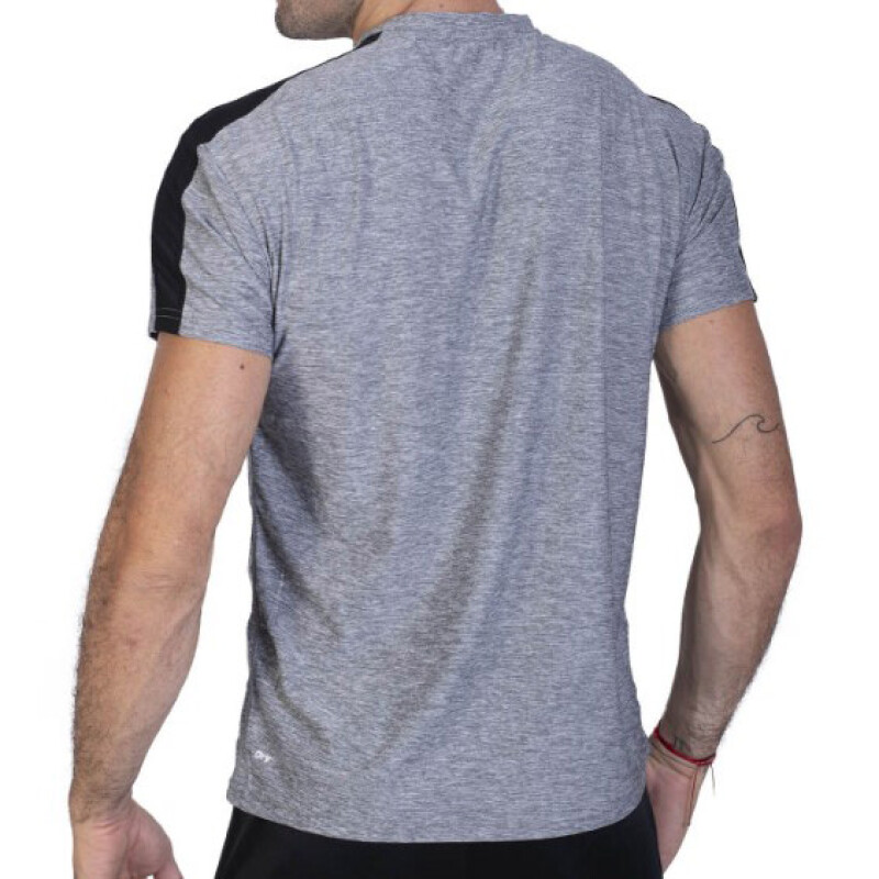 Remera de Hombre Topper MC MEN TRNG Stripe Gris Melange