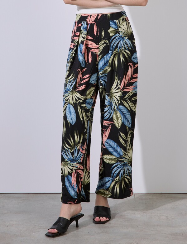 Pantalon Fluido Botanic NEGRO/MULTI