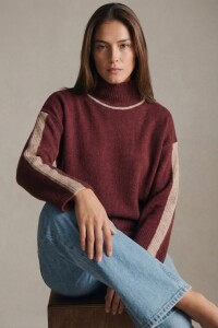 Polera Combinada Bordeaux
