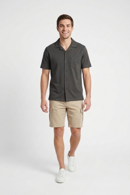 Camisa manga corta GRIS OSCURO