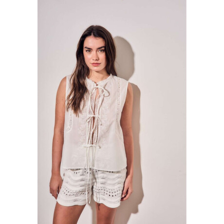 Blusa Bordada Off White