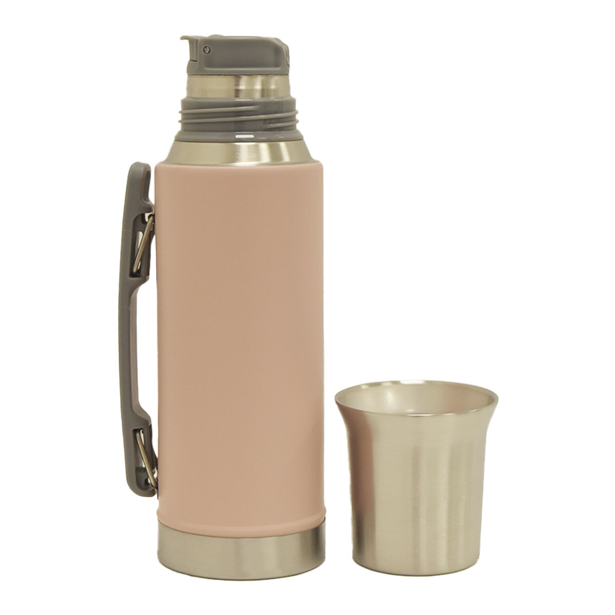 Termo 1Lt Acero Inox con Manija Retráctil y Tapa Mate Comet - Rosa 