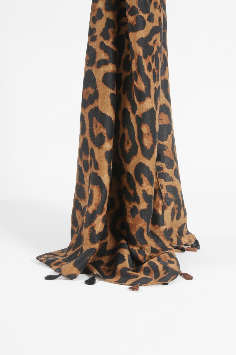 Pashmina animal print marrón