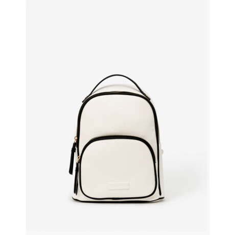 Mochila Con Bolsillo Blanco Crudo